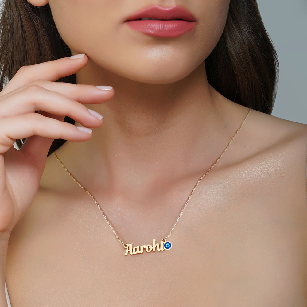Custom Name Jewellery With Names Engraved On 24K Gold Plated