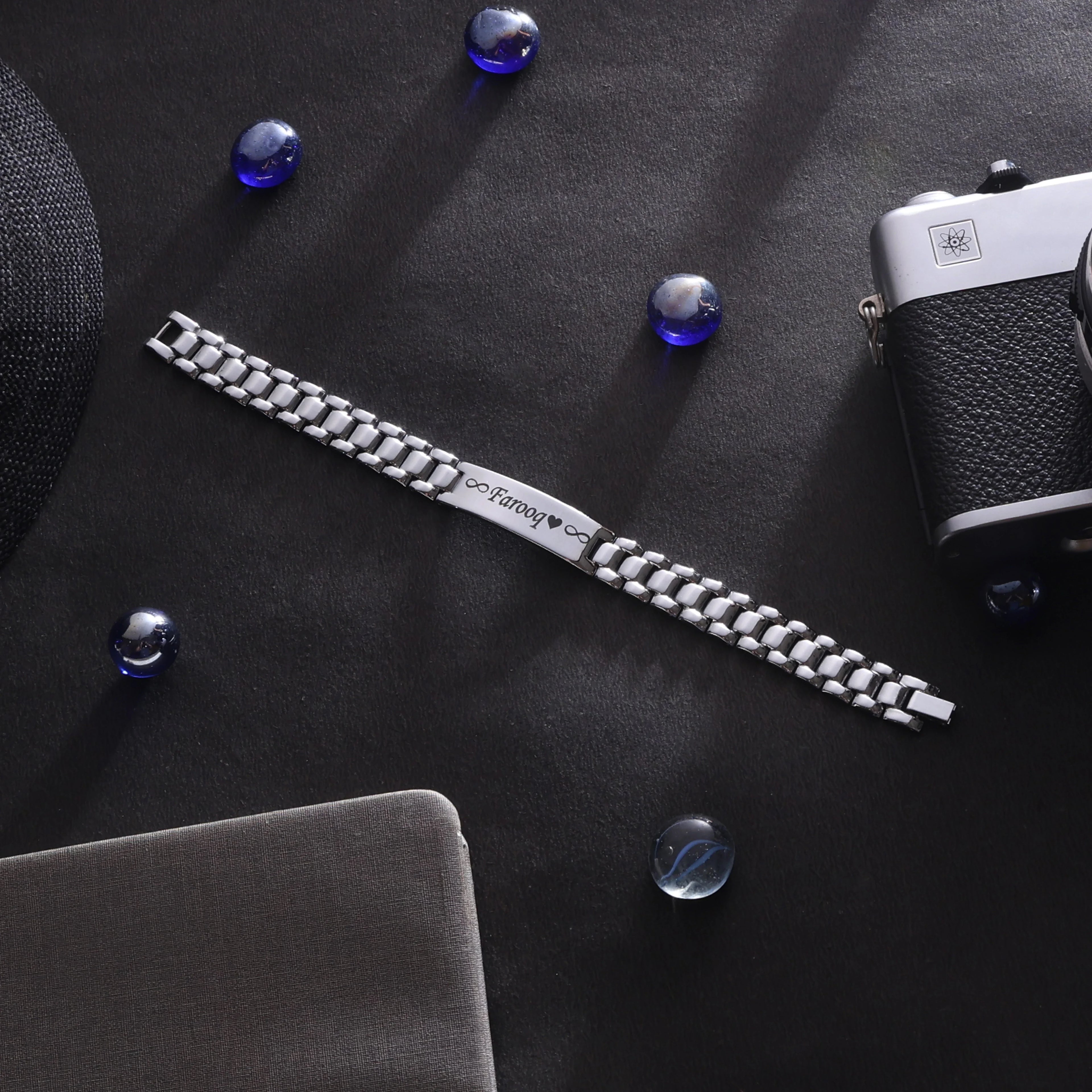 Personalize Name Silver Bracelet For Men