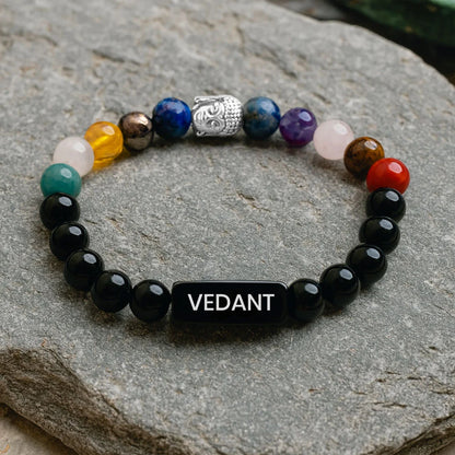 Personalized Guardian Black Onyx 11 Chakra Bracelet | Lab Certified & Certified | Unisex