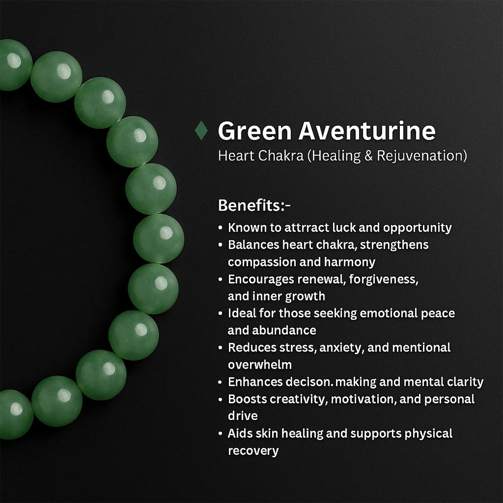 Personalized Green Aventurine Bracelet | Lab Certified & Certified | Unisex