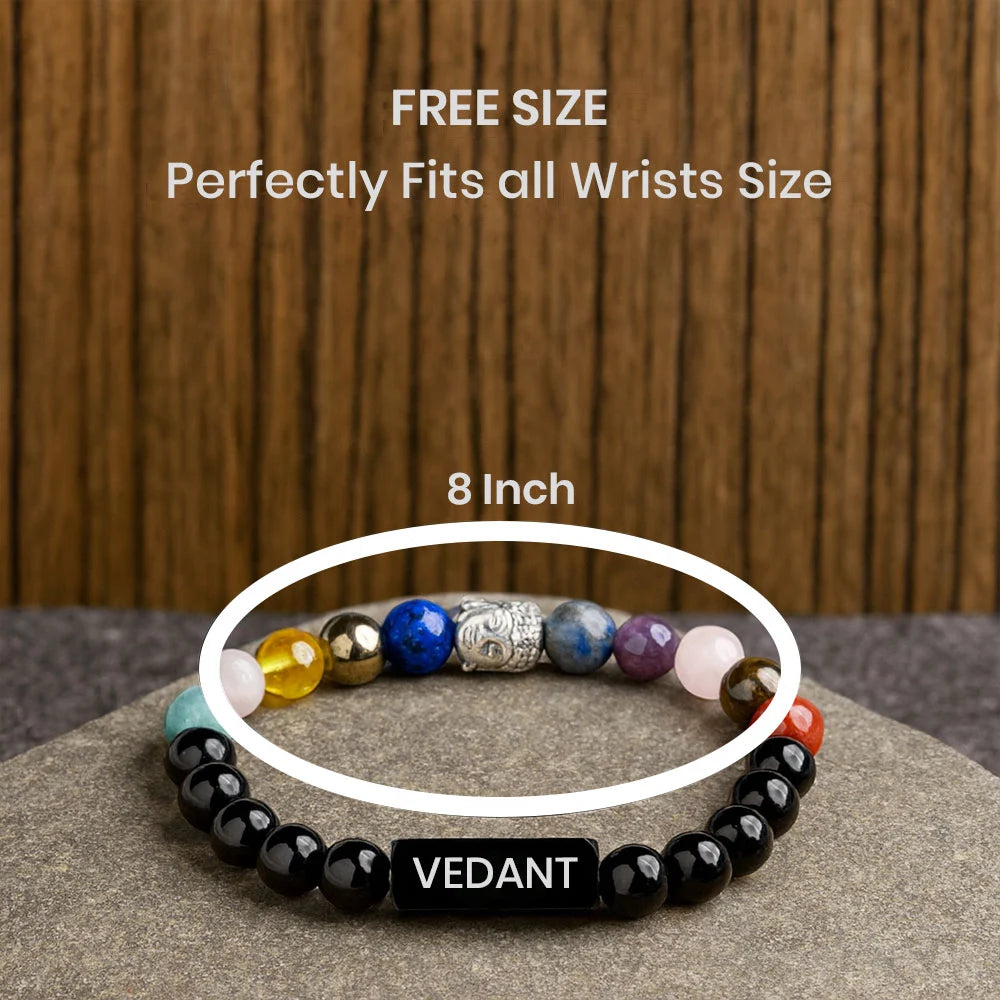 Personalized Guardian Black Onyx 11 Chakra Bracelet | Lab Certified & Certified | Unisex