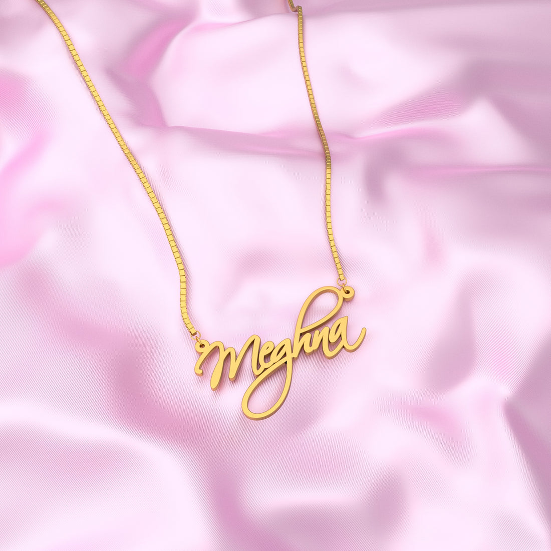 24K Gold Plated Personalize Cursive Style Name Necklace