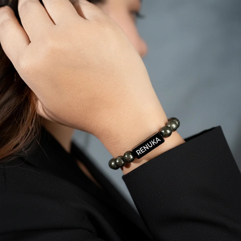 Personalized Raw Pyrite Bracelet | Lab Tested & Certified | Unisex