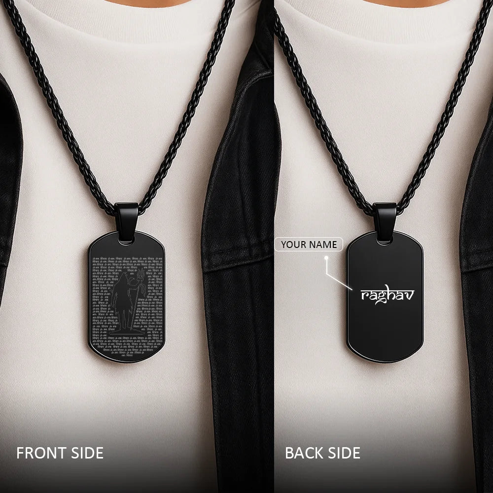 Personalized 108 Om Namah Shivay MicroCarved Locket