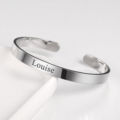 Personalize Name Silver Kada Mens