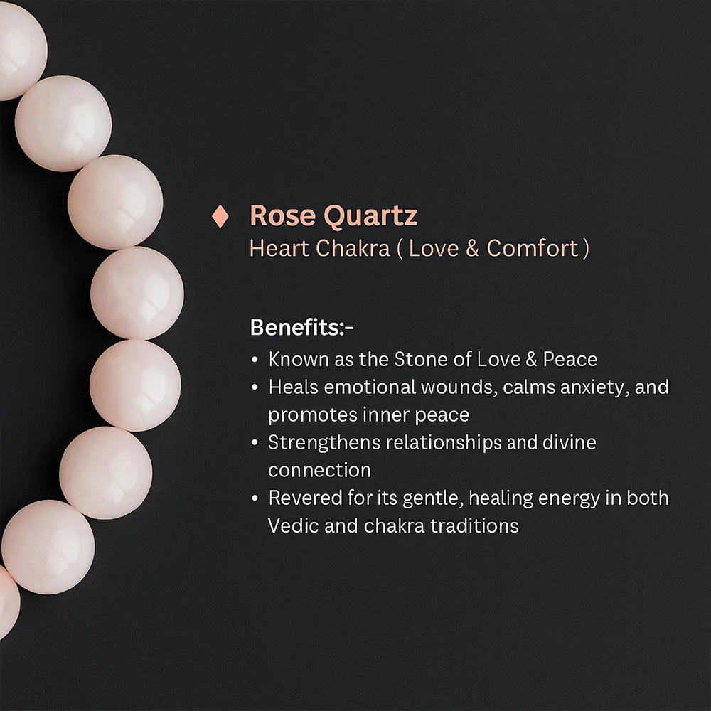 Personalized Rose Quartz Healing Bracelet | Lab Certified & Certified | Unisex