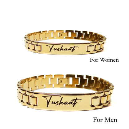 Personalize Couple Name Golden Bracelet