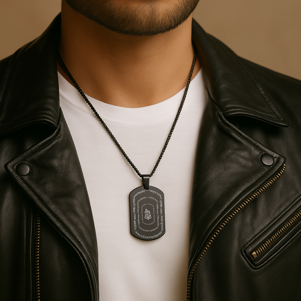 Personalized Ganpati Shlok MicroCarved Locket
