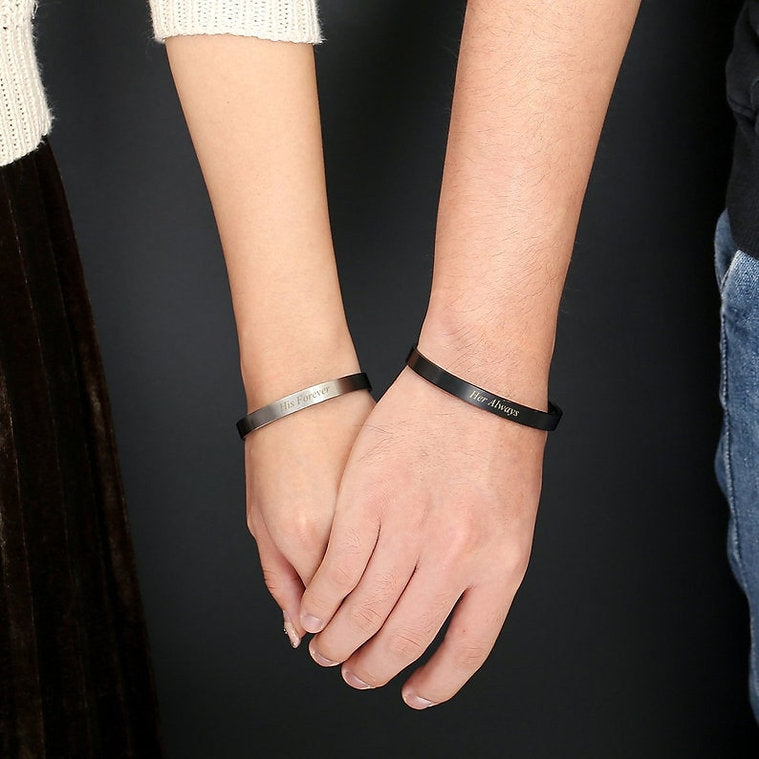 Personalize Couple Name Black Kada