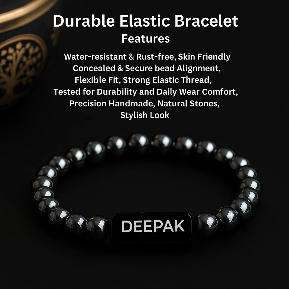 Personalized Silver Hematite Bracelet | Lab Certified & Certified | Unisex