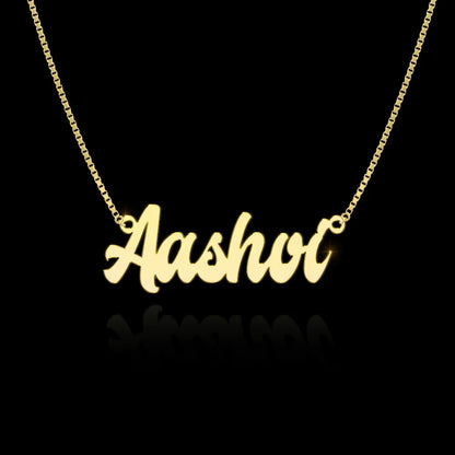 24K Gold Plated Personalize Bold Style Name Necklace