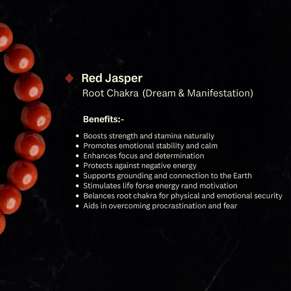 Personalized Red Jasper Stone Bracelet | Lab Certified & Certified | Unisex