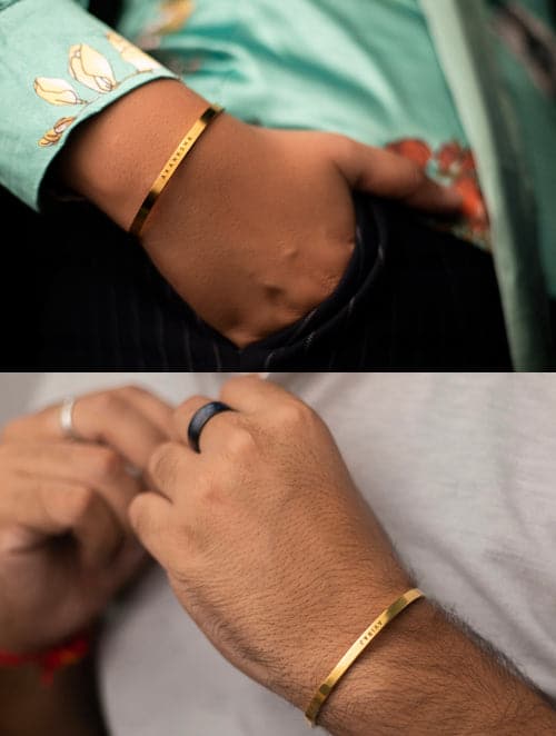 Personalize Couple Name Golden Kada