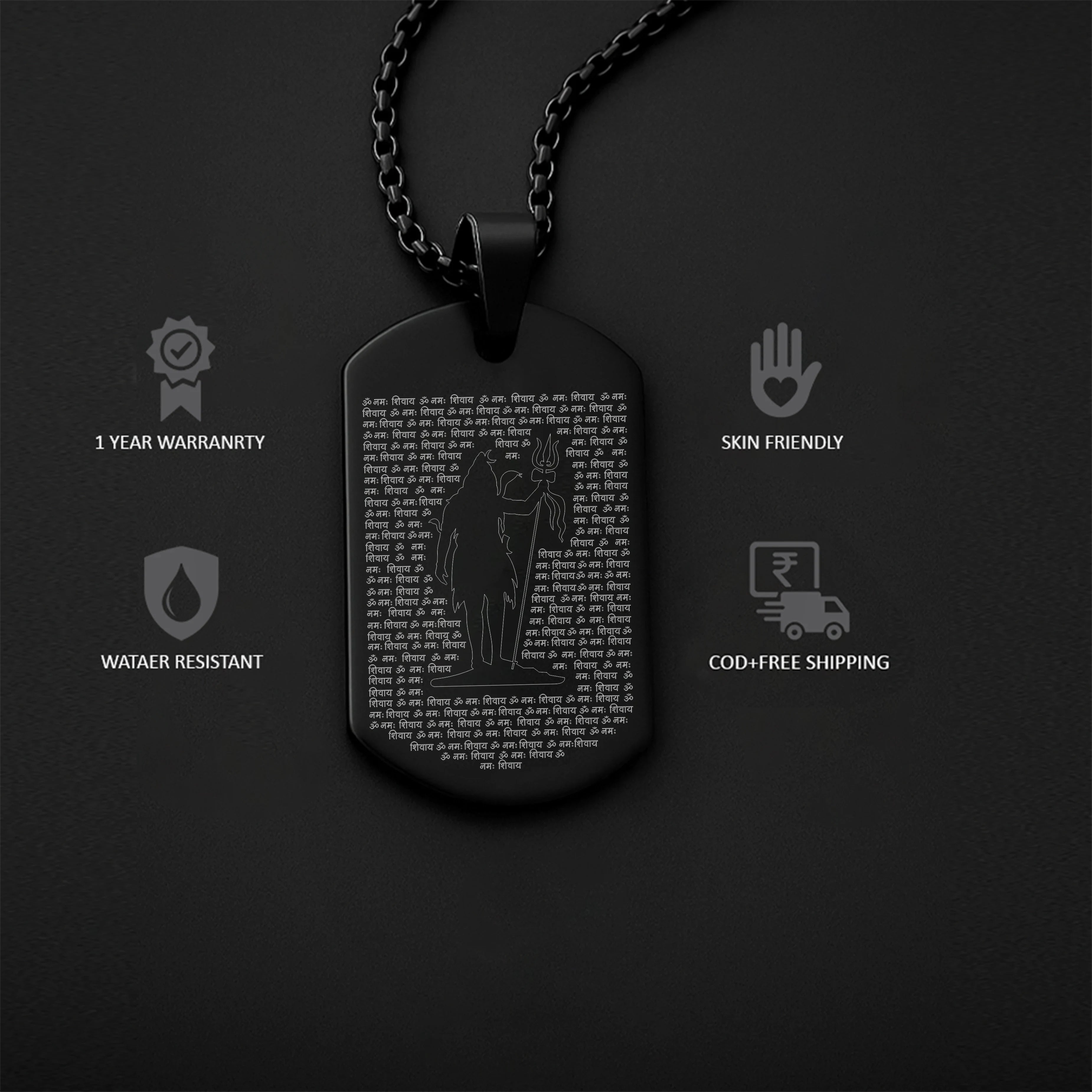 Personalized 108 Om Namah Shivay MicroCarved Locket
