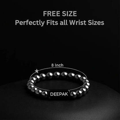 Personalized Silver Hematite Bracelet | Lab Certified & Certified | Unisex