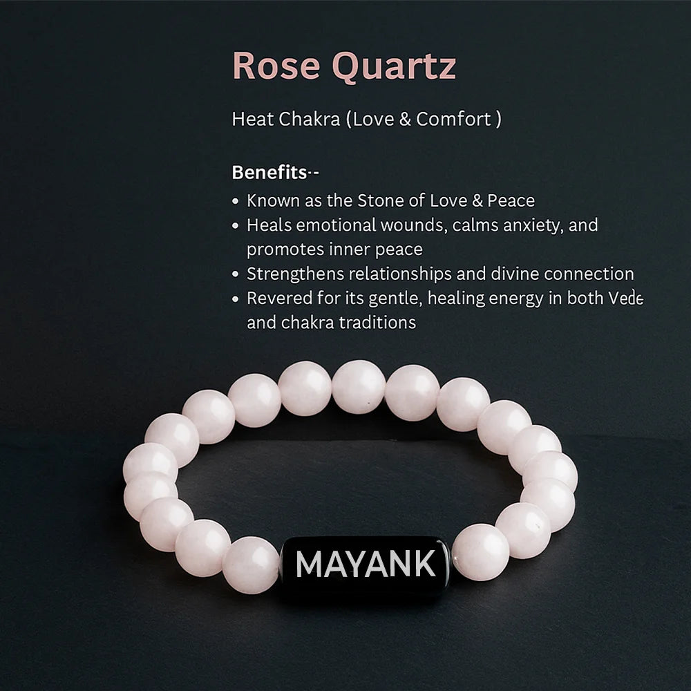 Personalized Rose Quartz Healing Bracelet | Lab Certified & Certified | Unisex