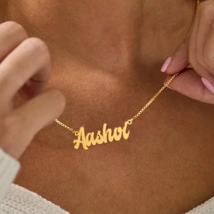 24K Gold Plated Personalize Bold Style Name Necklace