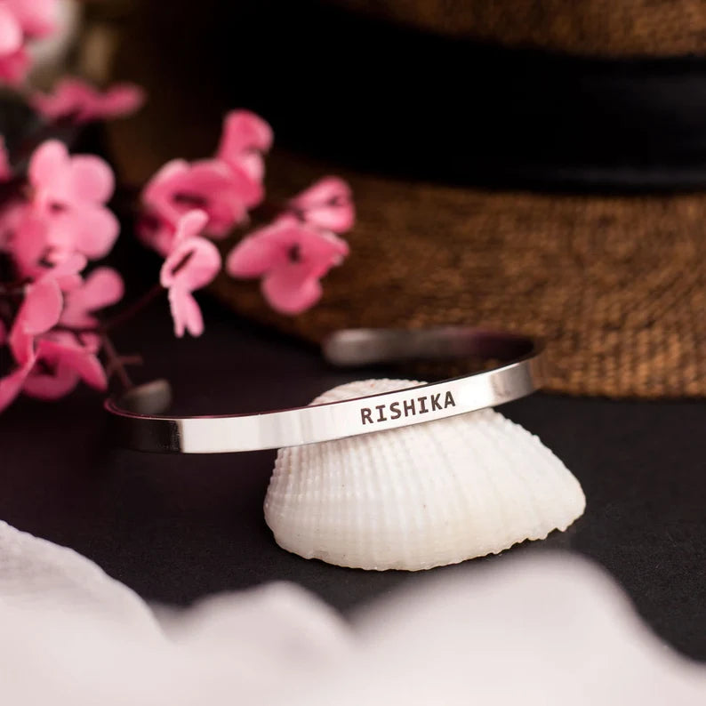 Personalize Name Silver Kada Women