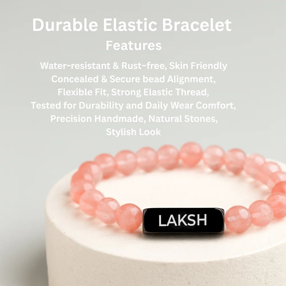 Personalized Solace Rose Quartz Bracelet | Lab Certified & Certified | Unisex