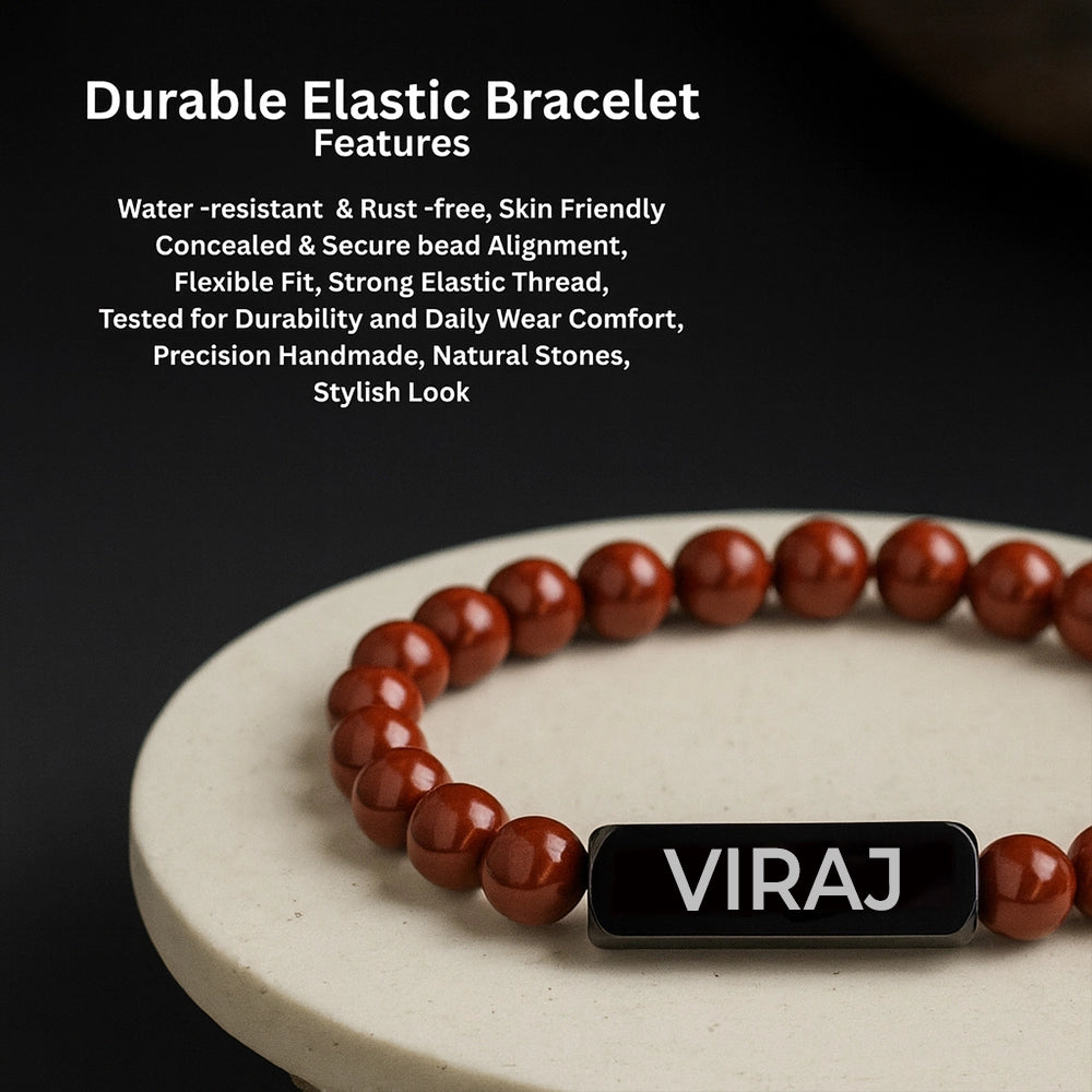 Personalized Red Jasper Stone Bracelet | Lab Certified & Certified | Unisex
