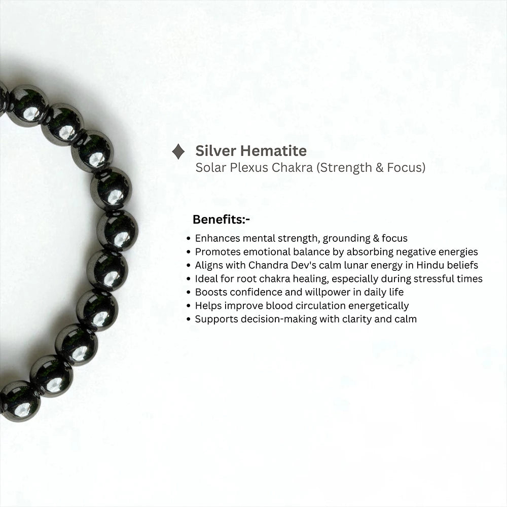 Personalized Silver Hematite Bracelet | Lab Certified & Certified | Unisex