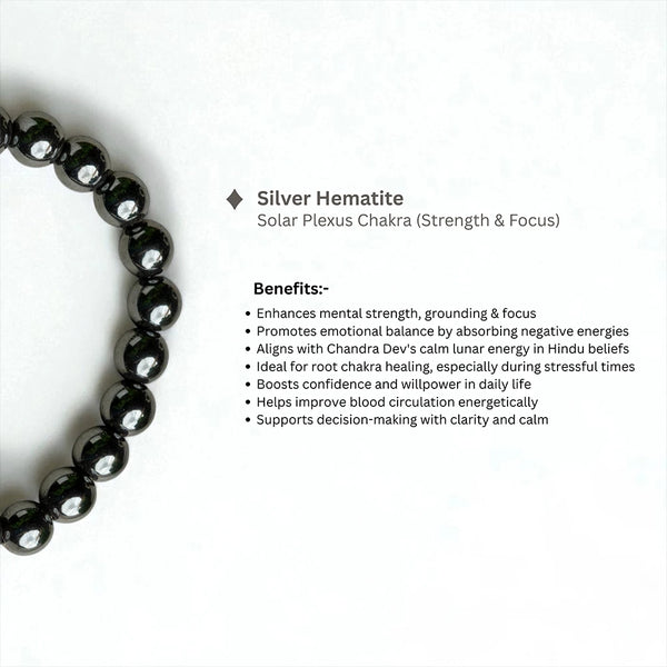 Personalized Silver Hematite Bracelet | Lab Certified & Certified | Unisex