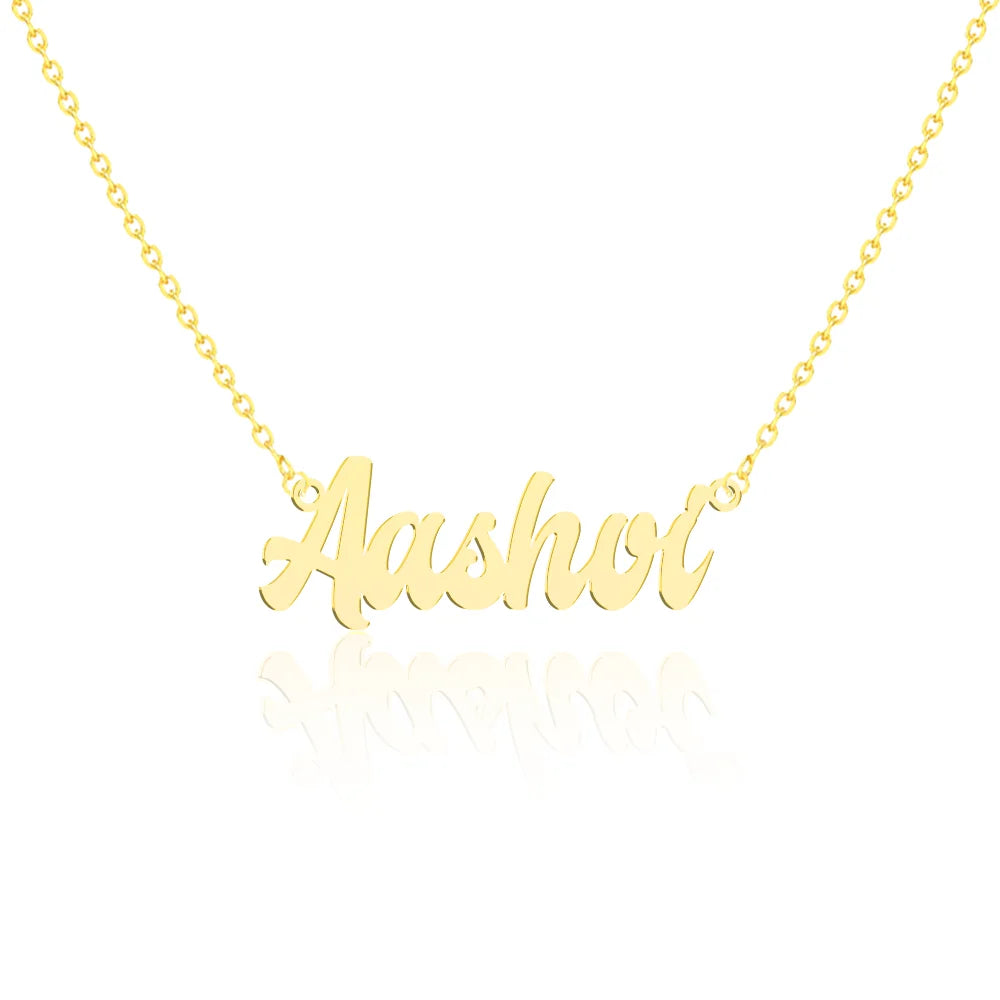 24K Gold Plated Personalize Bold Style Name Necklace