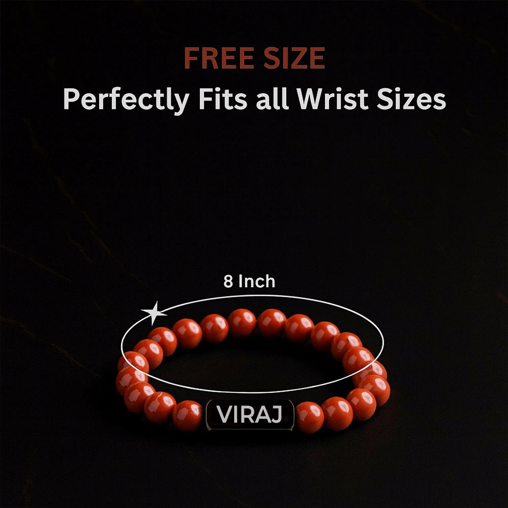 Personalized Red Jasper Stone Bracelet | Lab Certified & Certified | Unisex