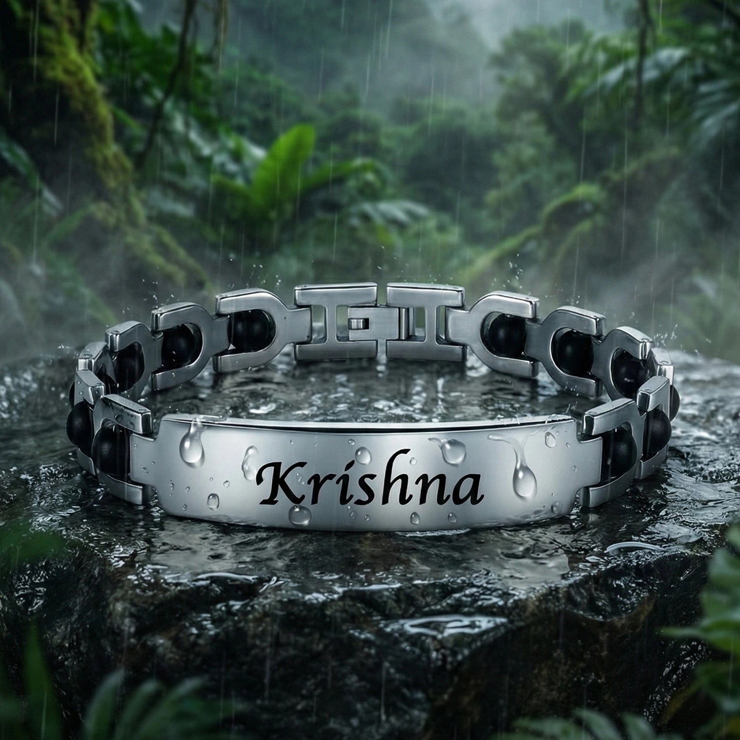 Personalized Karungali Name Bracelet With Lab Tested Certifcate Card | 1 Year Color Warranty