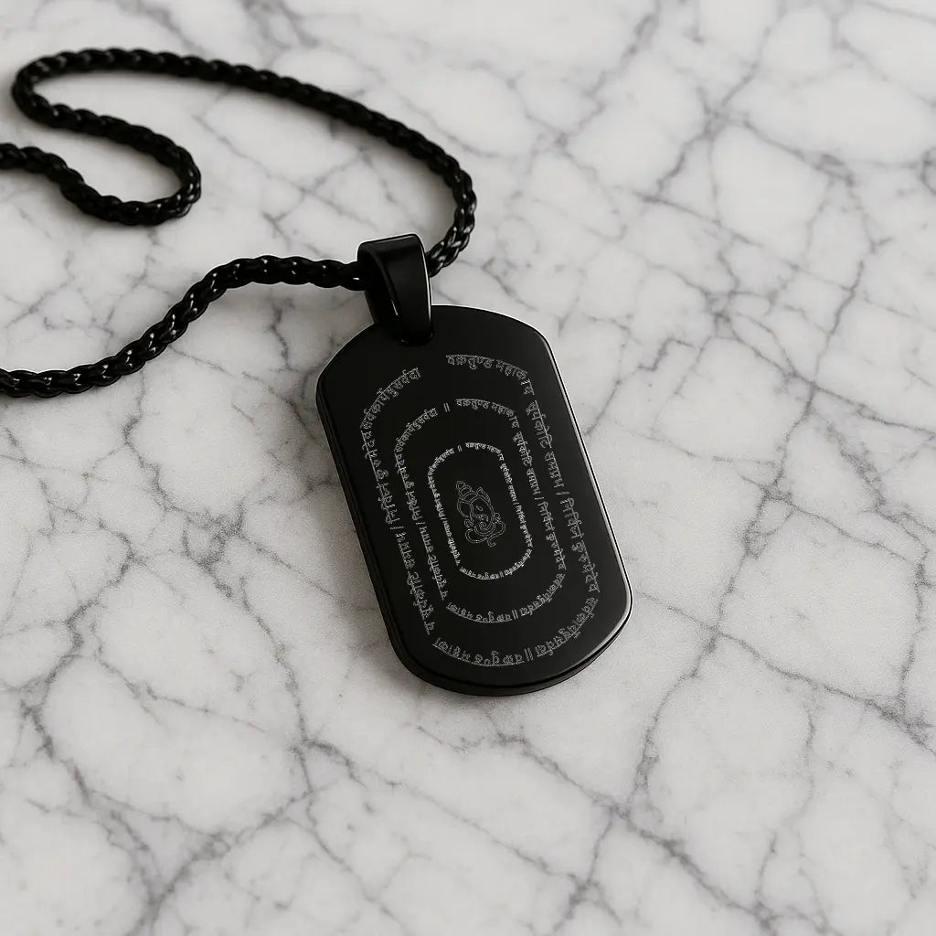 Personalized Ganpati Shlok MicroCarved Locket