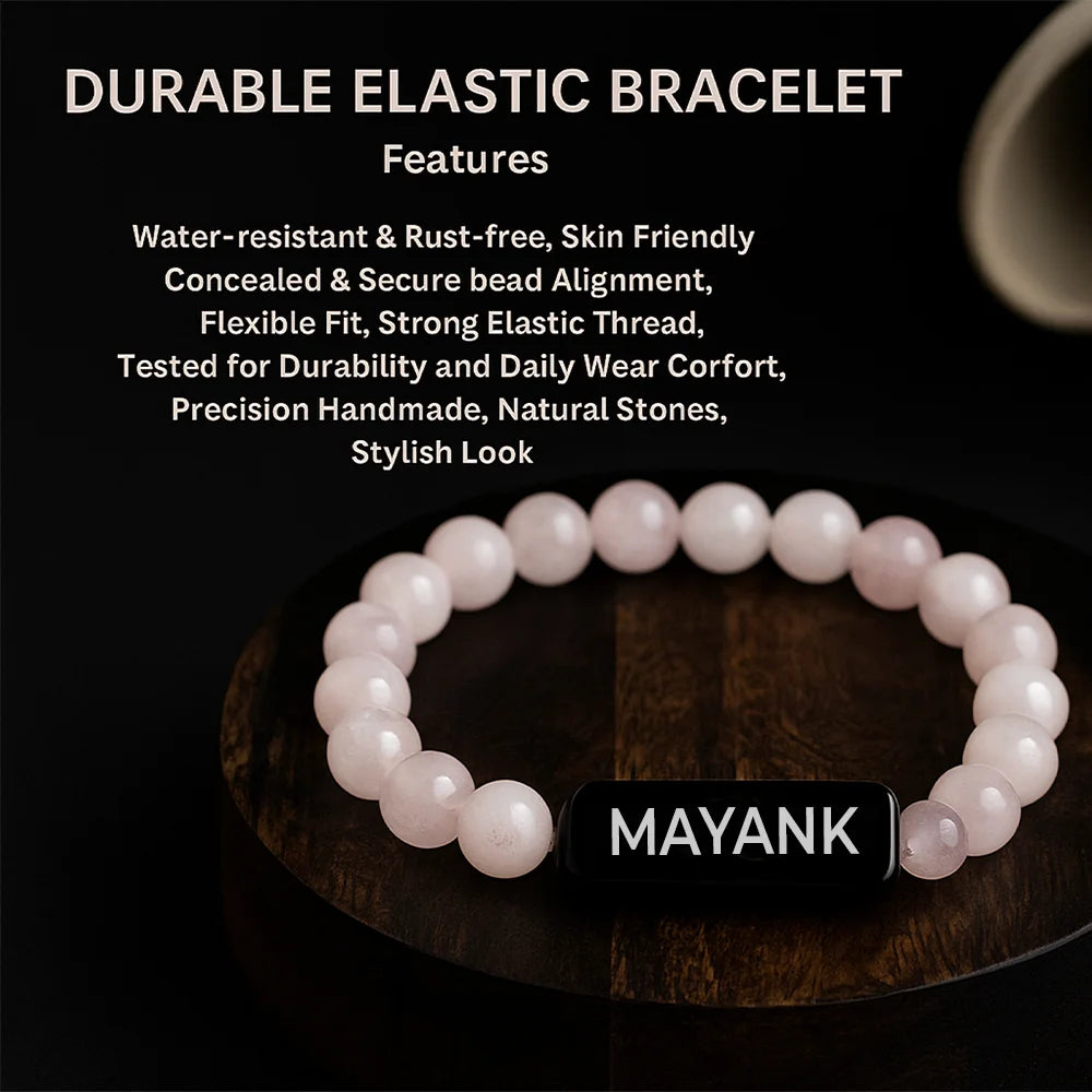 Personalized Rose Quartz Healing Bracelet | Lab Certified & Certified | Unisex