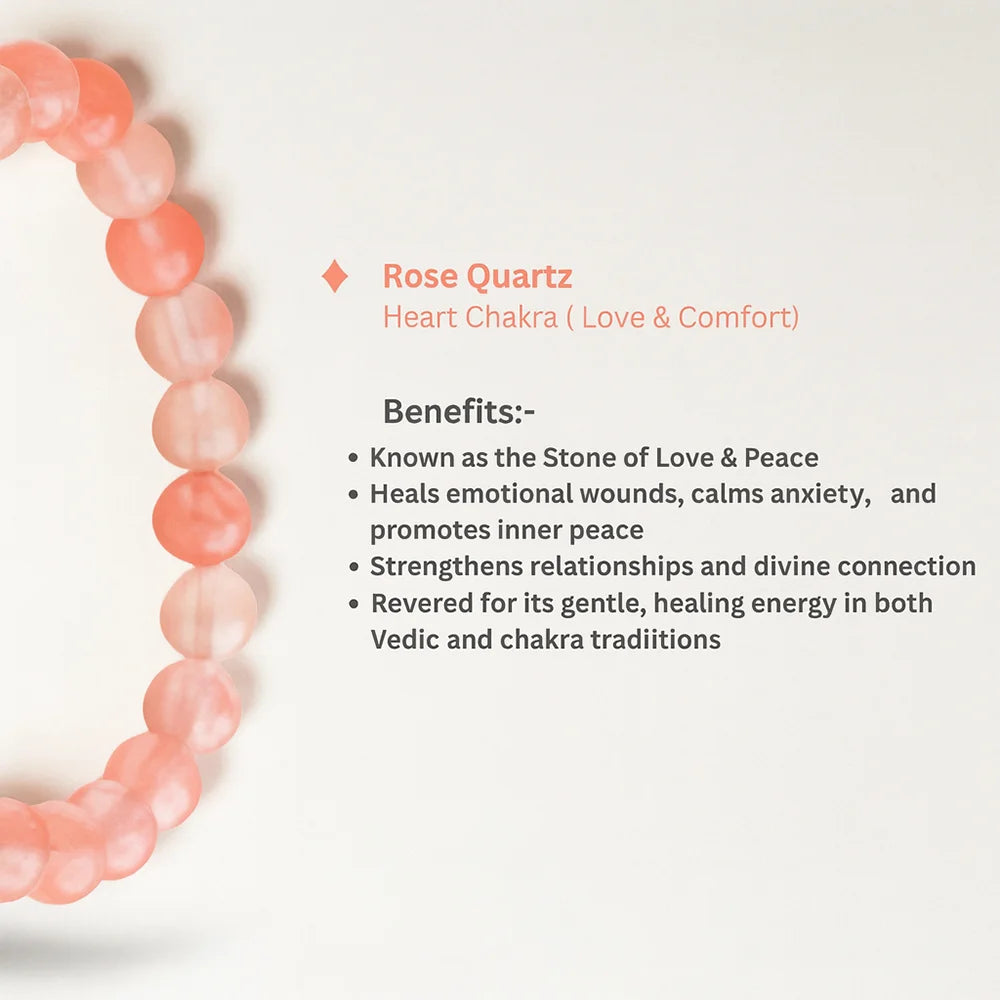 Personalized Solace Rose Quartz Bracelet | Lab Certified & Certified | Unisex