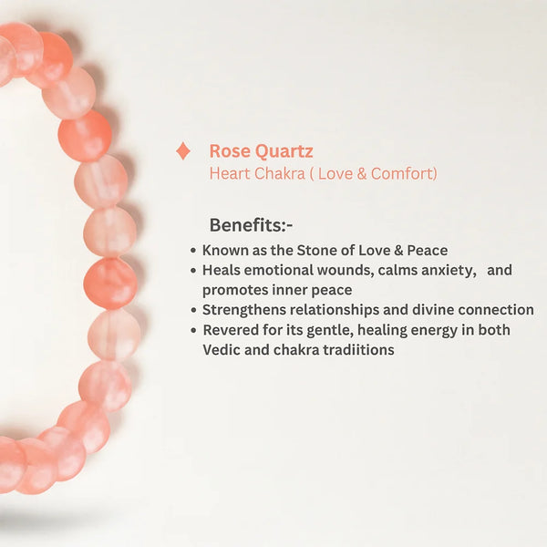 Personalized Solace Rose Quartz Bracelet | Lab Certified & Certified | Unisex