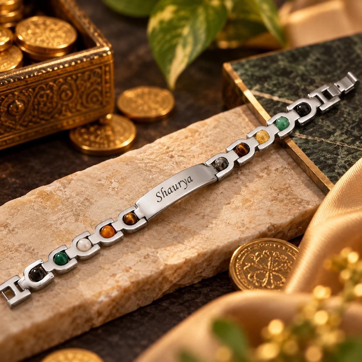 Personalized Money Magnet Silver Bracelet | Lab Tested & Certified