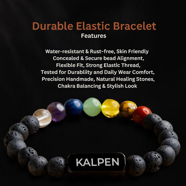 Personalized 7 Chakra Lava Bracelet | Lab Certified & Certified | Unisex