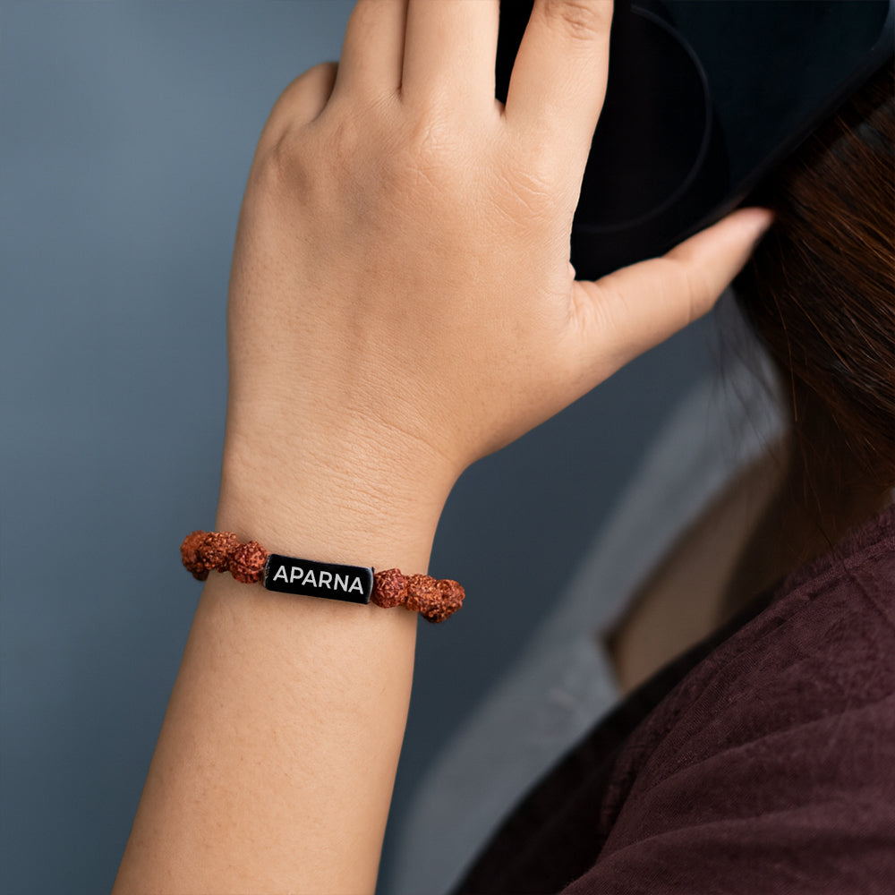 Personalized Trinetra Rudraksha 11 Chakra Bracelet | Lab Certified & Certified | Unisex