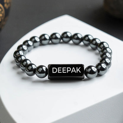 Personalized Silver Hematite Bracelet | Lab Certified & Certified | Unisex
