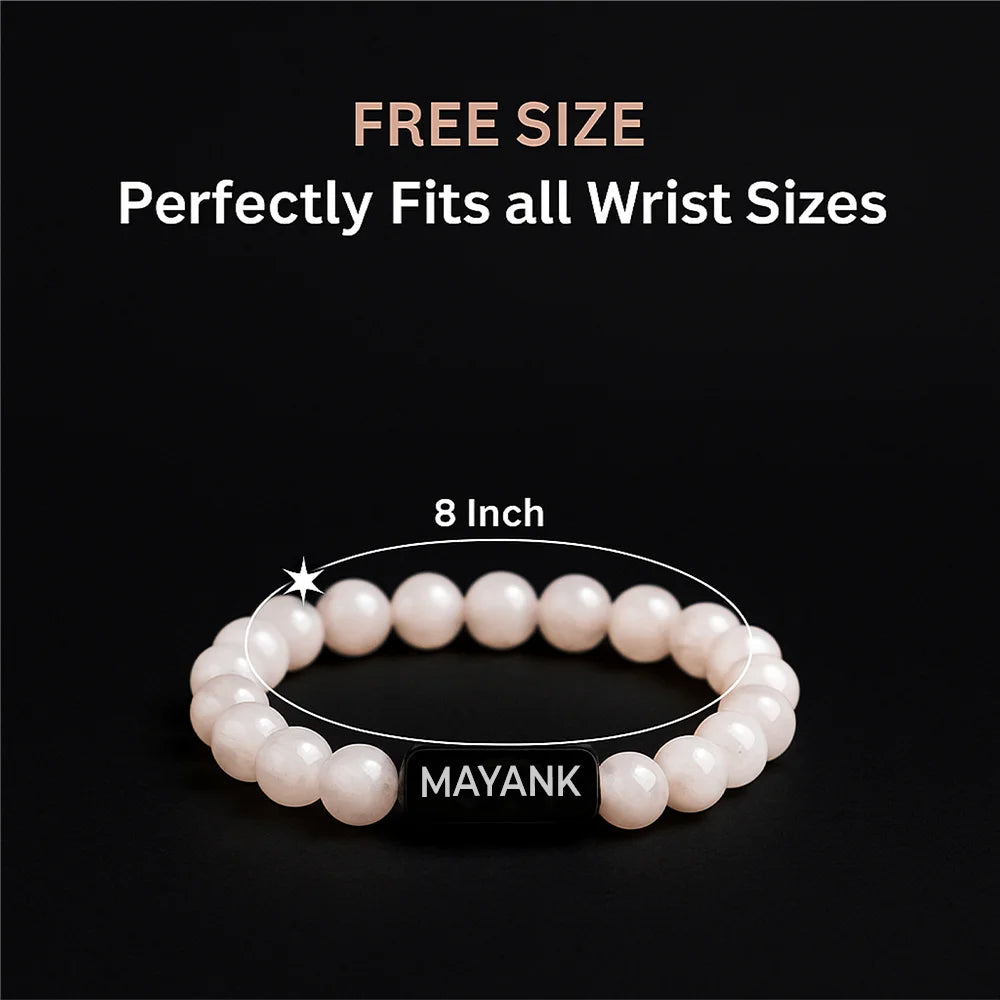 Personalized Rose Quartz Healing Bracelet | Lab Certified & Certified | Unisex