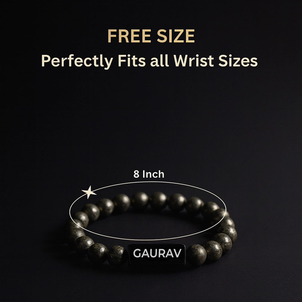Personalized Raw Pyrite Bracelet | Lab Tested & Certified | Unisex