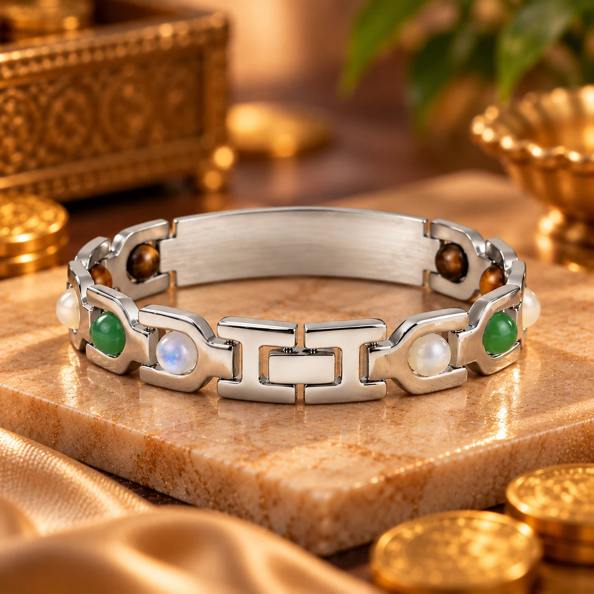 Personalized Money Magnet Silver Bracelet | Lab Tested & Certified
