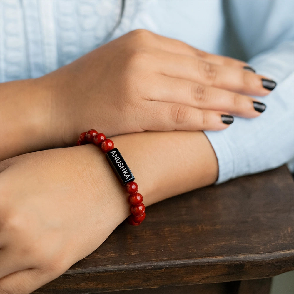 Personalized Red Jasper Stone Bracelet | Lab Certified & Certified | Unisex