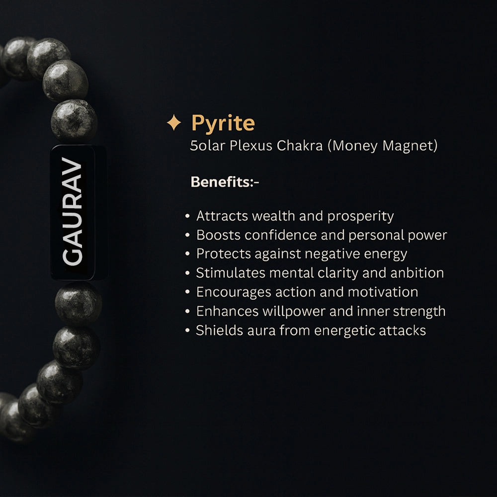 Personalized Raw Pyrite Bracelet | Lab Tested & Certified | Unisex