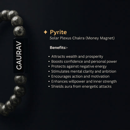 Personalized Raw Pyrite Bracelet | Lab Tested & Certified | Unisex