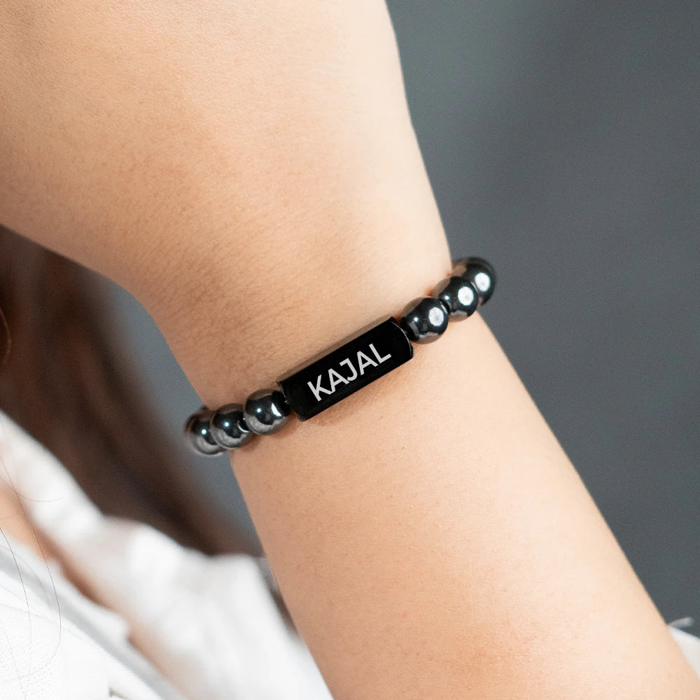 Personalized Silver Hematite Bracelet | Lab Certified & Certified | Unisex