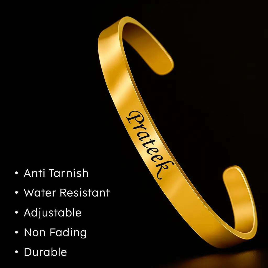 Personalize Name Kada Golden for Mens