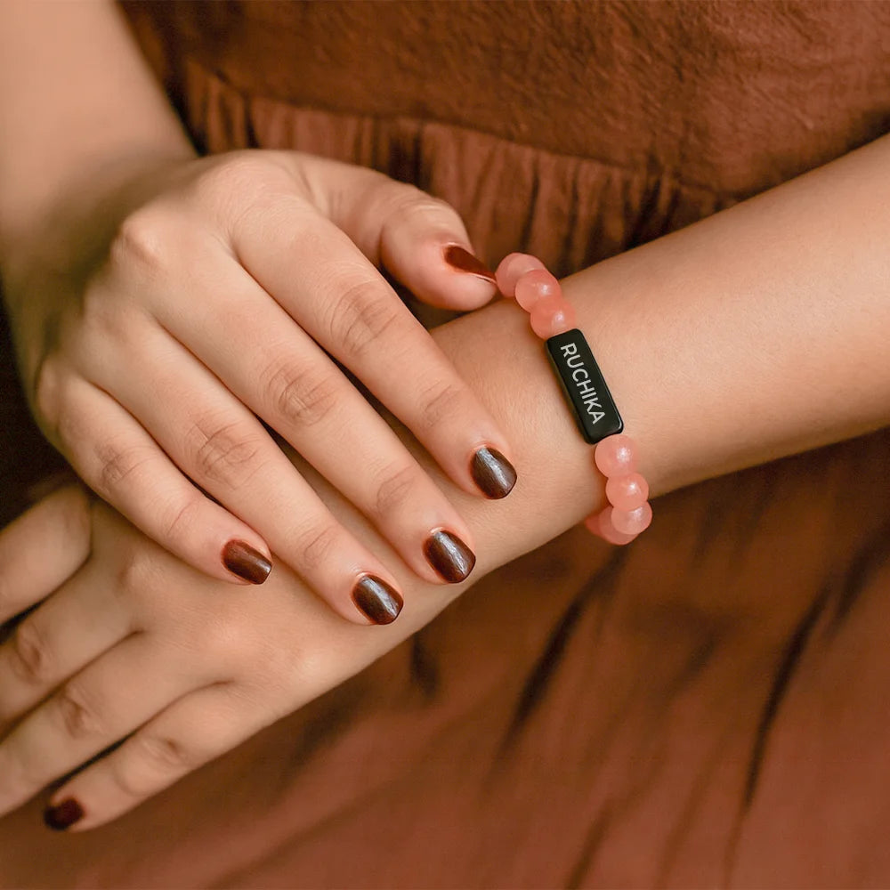 Personalized Solace Rose Quartz Bracelet | Lab Certified & Certified | Unisex