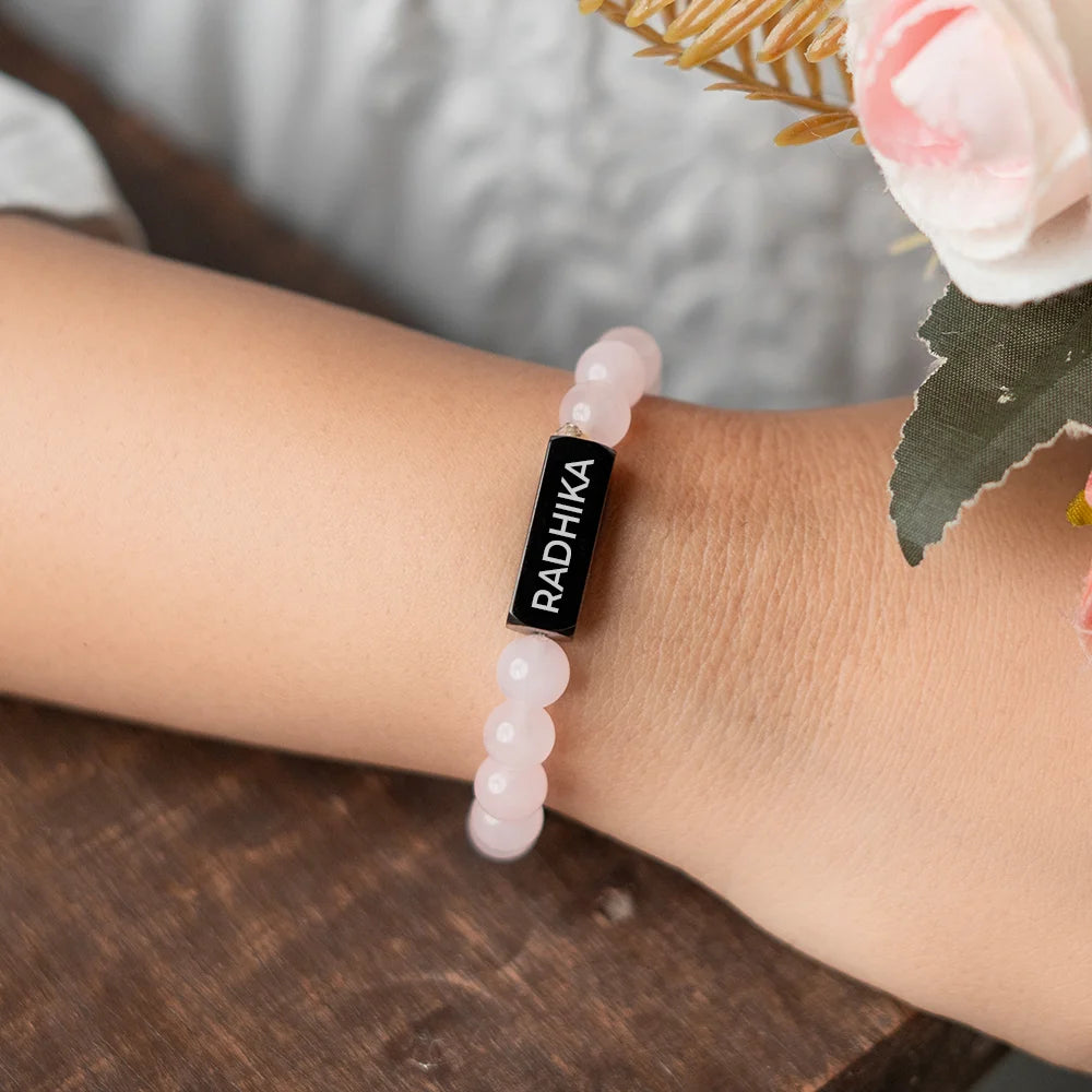 Personalized Rose Quartz Healing Bracelet | Lab Certified & Certified | Unisex
