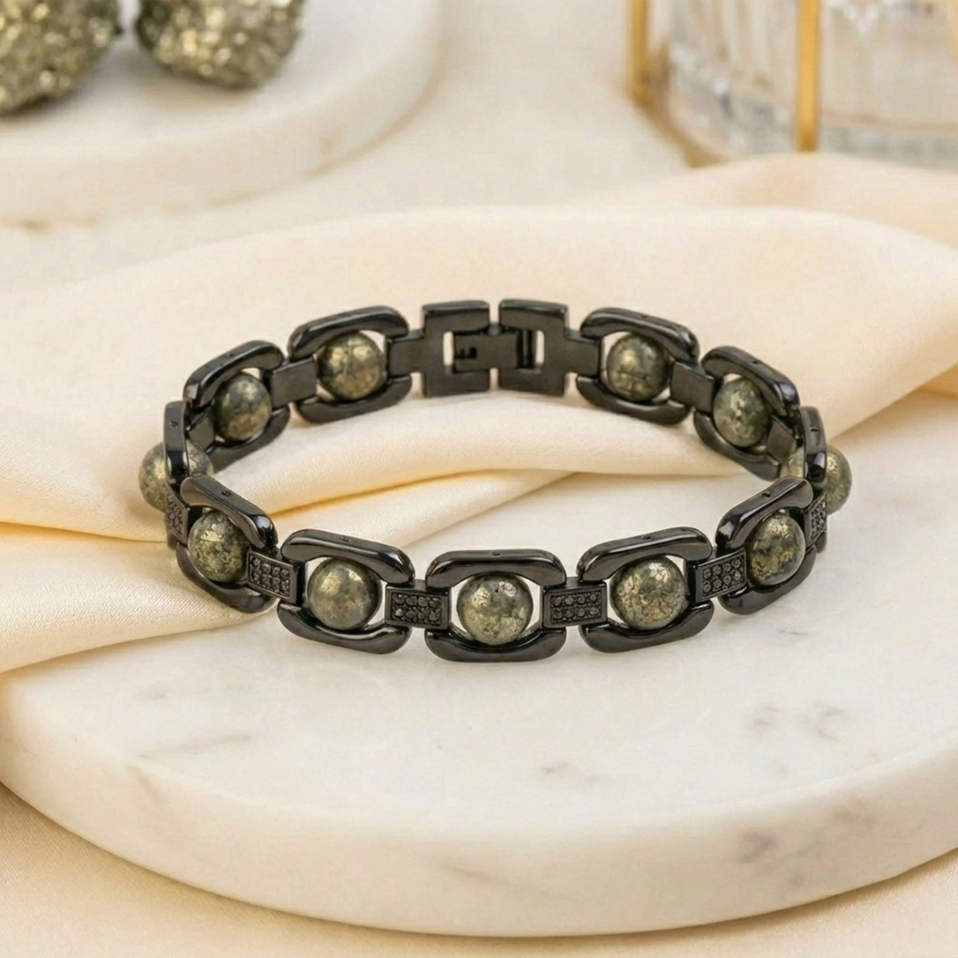 Metal Raw Pyrite Bracelet | Lab Tested & Certified
