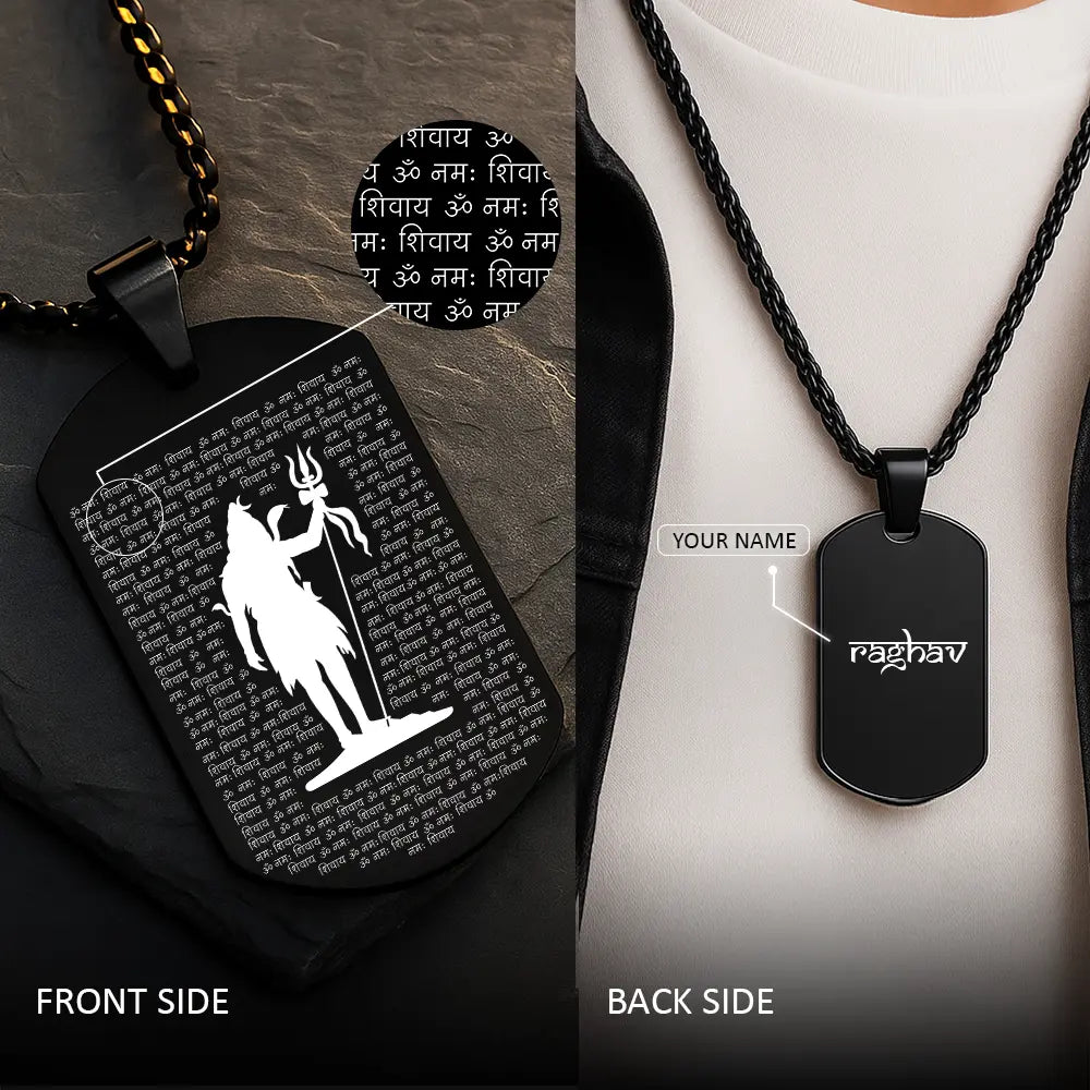 Personalized 108 Om Namah Shivay MicroCarved Locket