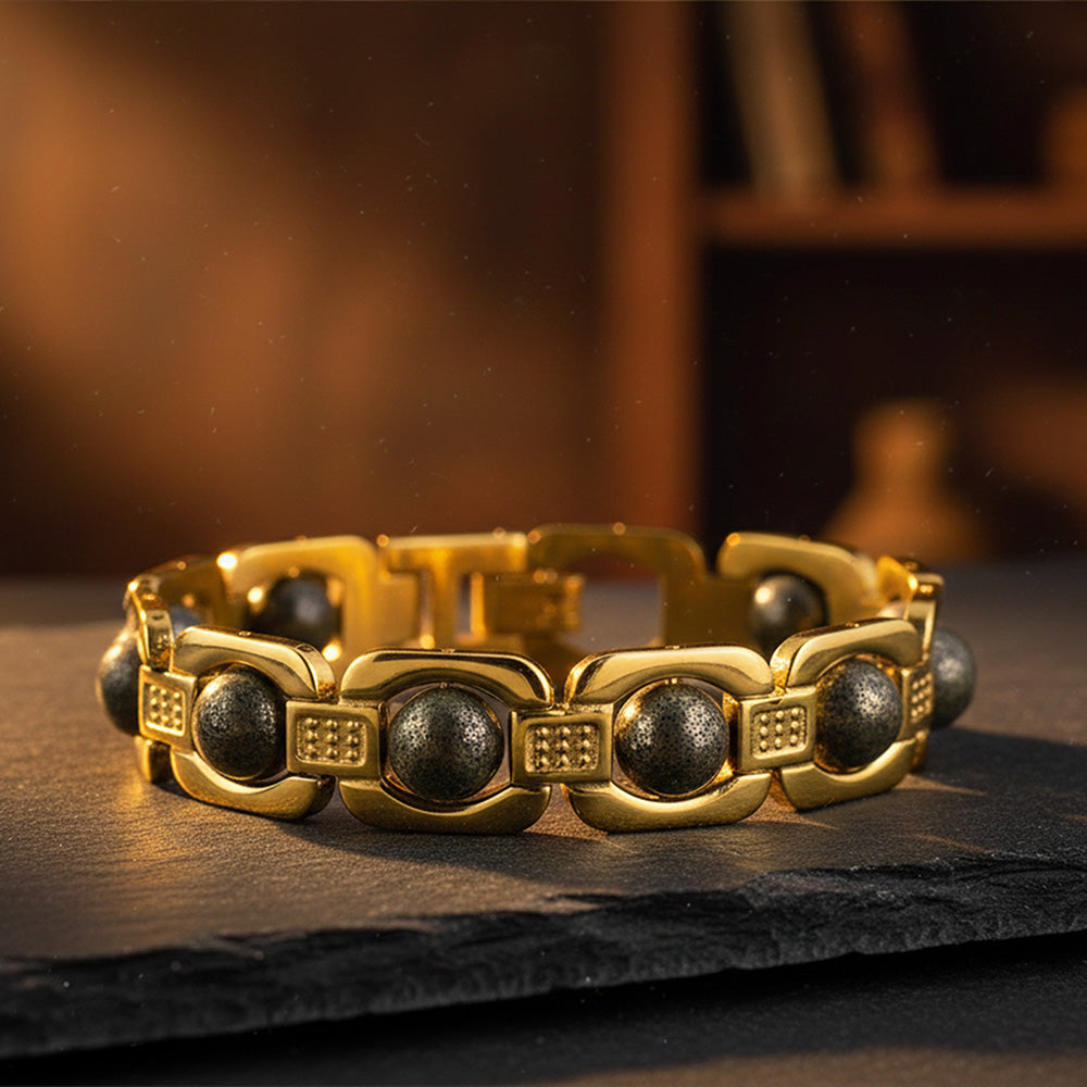 Metal Raw Pyrite Bracelet | Lab Tested & Certified